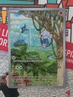 Meditite 153/142 Sv07: Stellar Crown Holo Illustration Rare Pokemon Card - Image 1