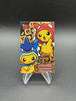 Poncho Pikachu Magikarp Gyarados Gold Holo Pokemon Card Database Team Rocket - Image 1
