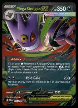 Mega Gengar ex 056/094 Double Rare Phantasmal Flames Pokemon LP - Image 1