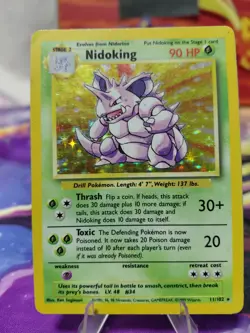 Pokemon TCG Nidoking Base Set Holo Unlimited Rare Card 11/102 MP/HP CONDITION - Image 1