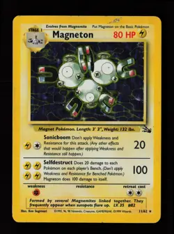 Magneton 11/62 Holo Rare Fossil Heavily Played Pokemon Card - Image 1