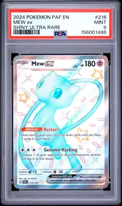 2024 POKEMON PAF EN-PALDEAN FATES SHINY ULTRA RARE #216 MEW EX PSA 9 - Image 1