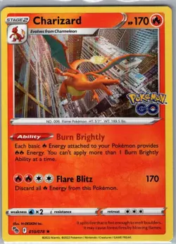 Charizard 010/078 Holo Pokemon GO - Pokemon Card - NM - Image 1