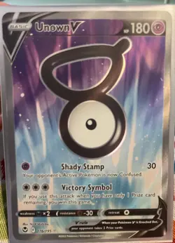 Pokemon Unown v TCG Full Art Ultra Rare Holo Card Silver Tempest 176/195 - Image 1