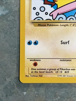 Pokemon Surfing Pikachu #28 Black Star Promo Vintage NM WOTC C71 - Image 4