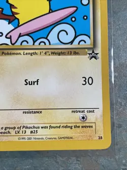 Pokemon Surfing Pikachu #28 Black Star Promo Vintage NM WOTC C71 - Image 5