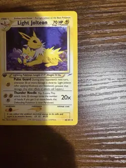 Light Jolteon 48/105 Neo Destiny 1st Edition Uncommon Regular 70 HP English - Image 3
