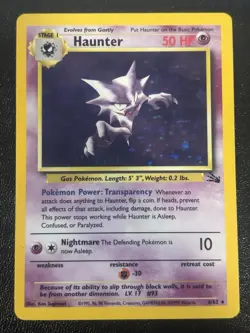 1999 POKEMON FOSSIL UNLIMITED HAUNTER 6/62 HOLO RARE - Image 1
