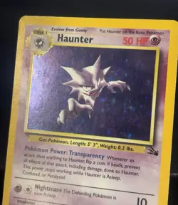 1999 POKEMON FOSSIL UNLIMITED HAUNTER 6/62 HOLO RARE - Image 5