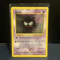 Pokemon Gastly 1st Edition Base Set Shadowless 50/102 30 HP English - Image 1