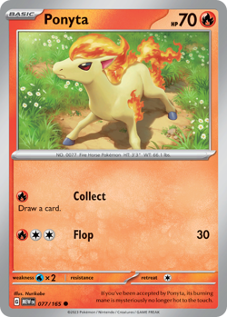 Ponyta 077/165 Common 151 Pokemon Deutsch Near Mint - Image 4