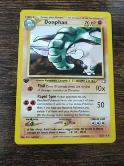 Pokemon Neo Genesis 1st Edition Donphan 21/111 Non Holo LP - Image 1