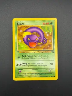 Pokemon Ekans Unlimited Common Fossil 46/62 LP - Image 1