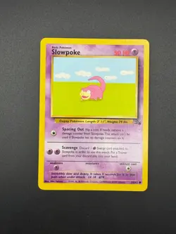 Pokemon Slowpoke Unlimited Common Fossil 55/62 NM - Image 1