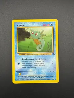Pokemon Horsea Unlimited Common Fossil 49/62 LP - Image 1