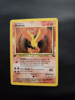 Pokemon TCG Moltres Holo Rare 12/62 1st Edition Fossil - Image 1