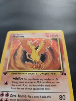 Pokemon TCG Moltres Holo Rare 12/62 1st Edition Fossil - Image 2