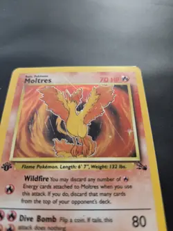 Pokemon TCG Moltres Holo Rare 12/62 1st Edition Fossil - Image 3