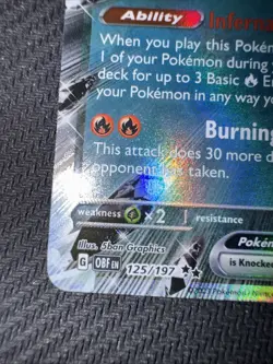 Pokemon TCG Charizard ex 125/197 SV03: Obsidian Flames Holo NM/M - Image 5