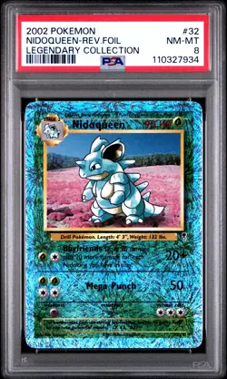 Pokemon Nidoqueen Legendary Coll. Reverse Holo Rare #32 PSA 8 - Image 1