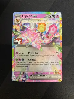 2025 Scarlet & Violet Prismatic Evolutions Espeon EX Play Promo Stamp #34/131 - Image 1