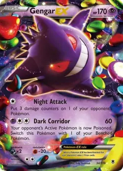 Pokemon Gengar EX NM 1st Edition Normal XY - Phantom Forces - Image 1
