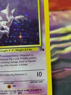 Pokemon TCG Haunter Fossil Unlimited Rare Holo Card 6/62 MP CONDITION VINTAGE - Image 5