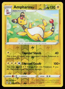 Ampharos 056/203 SWSH07: Evolving Skies Reverse Holo Pokemon Card - Image 1