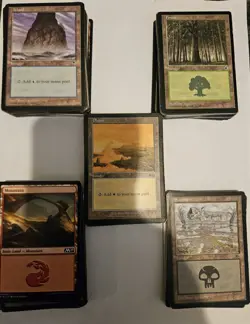 Magic The Gathering MTG 194 Basic Land Lot - Plains Island Swamp Mountain Forest - Image 1