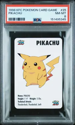 1998 Kfc Pokemon Card Game #25 Pikachu PSA 8 - Image 1