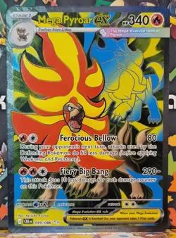 Pokemon Chaos Rising Mega Pyroar Ex 099/086 Ultra Rare Full Art Alt Art NM - Image 1