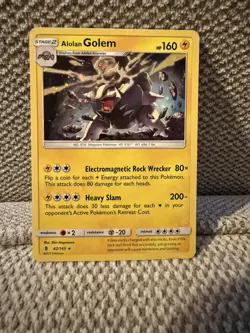Alolan Golem 42/145 Holo SM Guardians Rising Pokemon NM Cosmos holo - Image 1