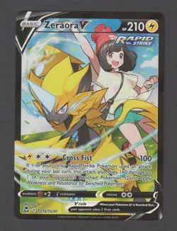 Zeraora V TG16/TG30 Holo V Rare Silver Tempest Trainer Gallery Pokemon Near Mint - Image 1