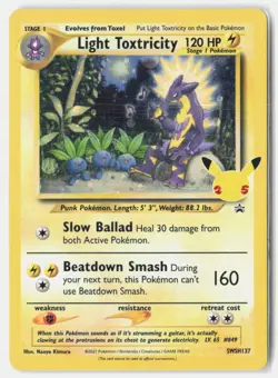 Light Toxtricity SWSH137 Holo Promo Sword & Shield Promo Pokemon LP/MP - Image 1