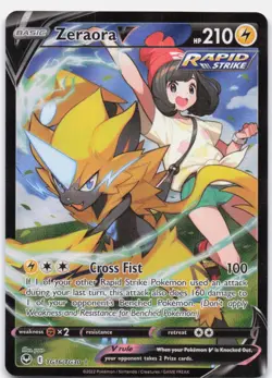 Zeraora V Rare TG16/TG30 Holo Silver Tempest Trainer Gallery Pokemon Near Mint - Image 1