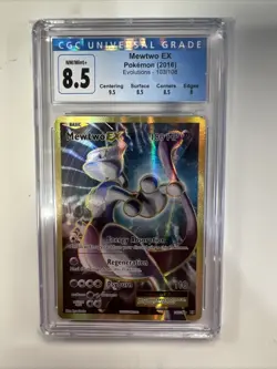 Mewtwo EX 103/108 Pokemon TCG XY Evolutions Full Art Graded CGC 8.5 Mint - Image 1