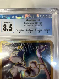 Mewtwo EX 103/108 Pokemon TCG XY Evolutions Full Art Graded CGC 8.5 Mint - Image 2