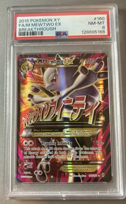 2015 Pokemon XY FA/MEWTWO EX Breakthrough PSA 8 - Image 1