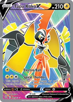 Tapu Koko V 147/163 Holo Ultra Rare V Battle Styles Pokemon Cards - Image 1