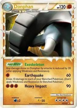 Donphan Prime 107/123 Holo Ultra Rare HeartGold SoulSilver Pokemon Cards - Image 1
