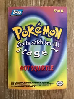 Pokemon Card Topps Squirtle Holo Foil E7 of 12 MP - Image 2