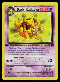 Pokemon Card - Dark Kadabra Team Rocket 39/82 1st Edition - Image 1