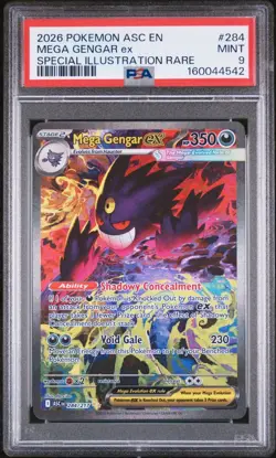 MEGA GENGAR EX Ascended Heroes Special Illustration Rare #284 PSA 9 Pokemon - Image 1