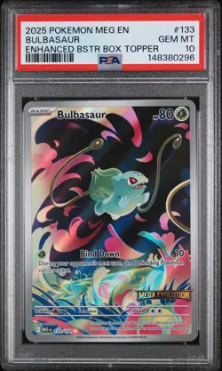 2025 POKEMON MEG EN-MEGA EVOLUTION ENHANCED BOOSTER BOX TOPPER BULBASAUR PSA 10 - Image 1