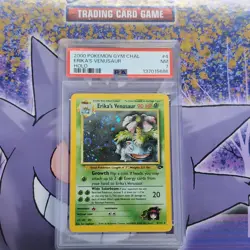 2000 Pokemon TCG Erika's Venusaur Holo Rare Gym Challenge With Swirl PSA 7 - Image 1