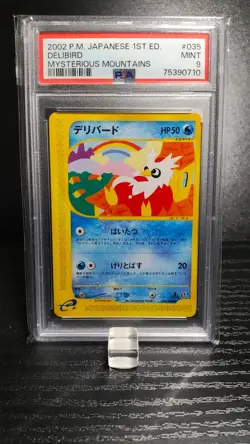 Delibird - 1st Ed - Japanese - Mysterious Mountains 35/88 - PSA 9 - Pokemon TCG - Image 1