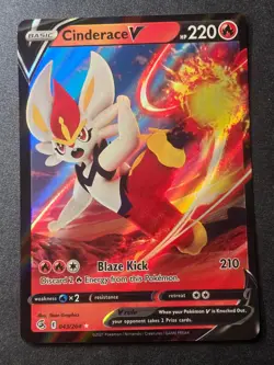 Cinderace V 043/264 NM Fusion Strike Holo V Rare Pokemon - Image 1