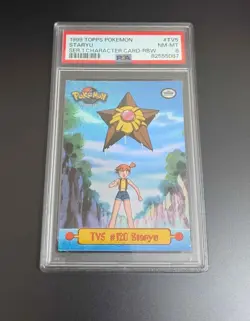 1999 TOPPS POKEMON SERIES 1 CHARACTER CARDS #TV5 STARYU PSA 8 - Image 1