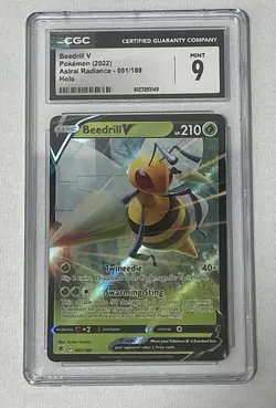Pokemon 2022 Beedrill V 001/189 Holo Astral Radiance CGC 9 - Image 1