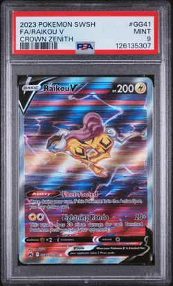 Raikou v Crown Zenith Galarian Gallery Holo Ultra Rare Card GG41/GG70 PSA 9 - Image 1